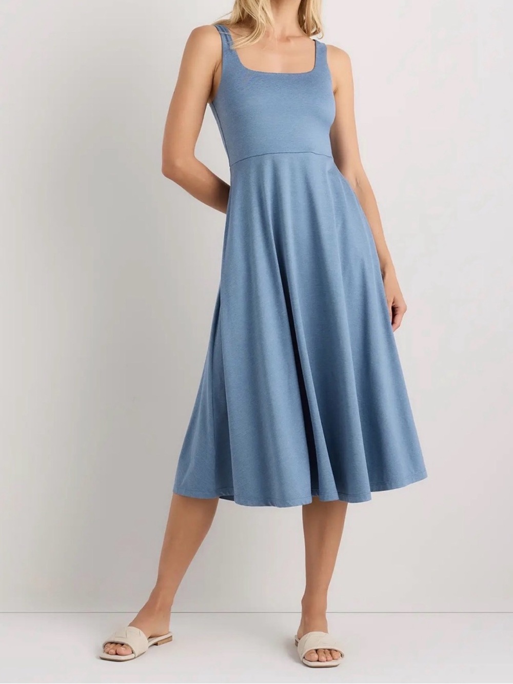 Quince Tencel Jersey Fit & Flare Dress
